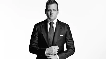 Black & White American actor suit Celebrity Gabriel Macht HD Desktop Wallpaper | Background Image