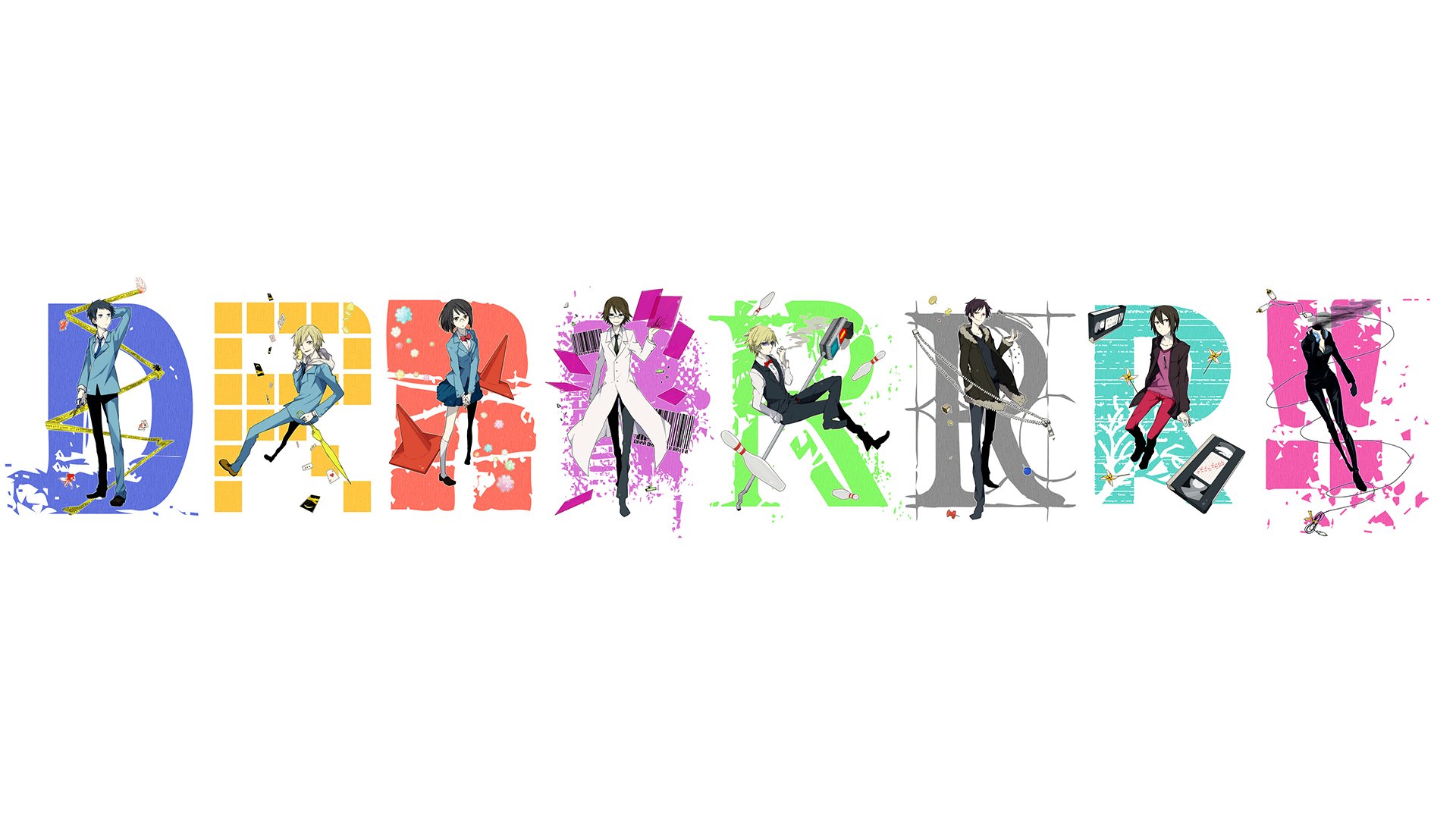 Download Masaomi Kida Mikado Ryūgamine Anri Sonohara Celty Sturluson Shizuo Heiwajima Izaya Orihara Anime Durarara!! HD Wallpaper