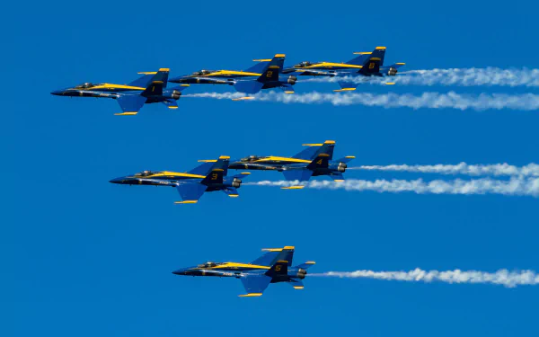 blue angels jet fighter McDonnell Douglas F/A-18 Hornet aircraft military air show HD Desktop Wallpaper | Background Image