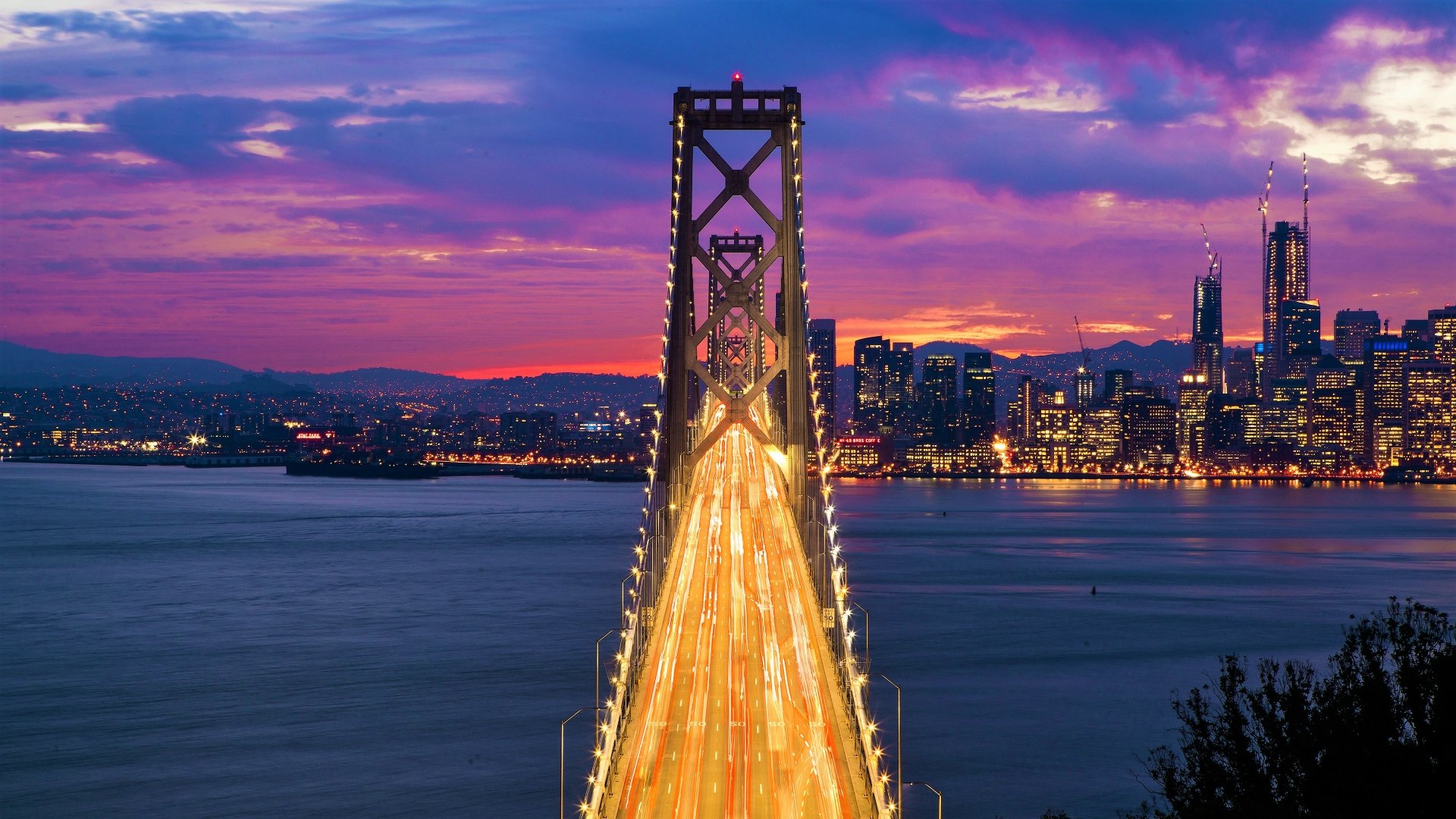 Download San Francisco Time Lapse California Light Sunset Bridge Man Made Bay Bridge 4k Ultra HD Wallpaper
