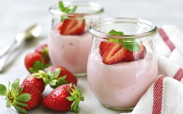 Food Yogurt Dessert Strawberry Berry Fruit HD Wallpaper | Background Image