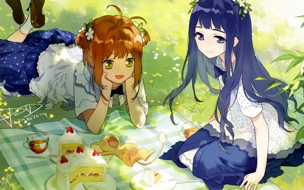 Anime Cardcaptor Sakura Sakura Kinomoto Tomoyo Daidouji Keroberos HD Wallpaper | Background Image