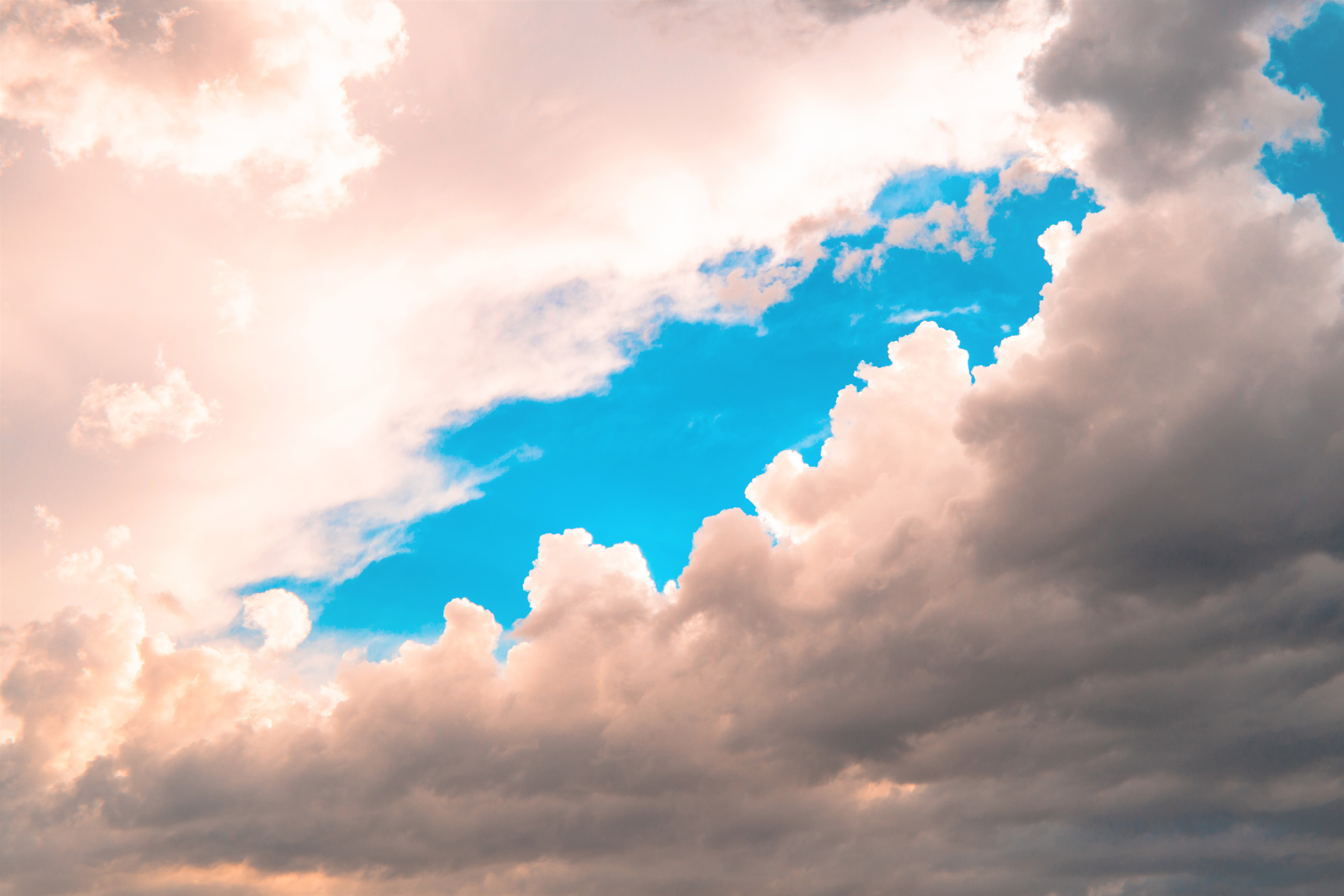 4K Wallpaper Blue Sky White Clouds