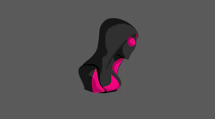 4K Ultra HD PC desktop wallpaper featuring a stylized bust of Spider-Gwen in black and pink comic art style.