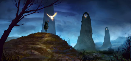 bird fantasy landscape fantasy landscape HD Desktop Wallpaper | Background Image