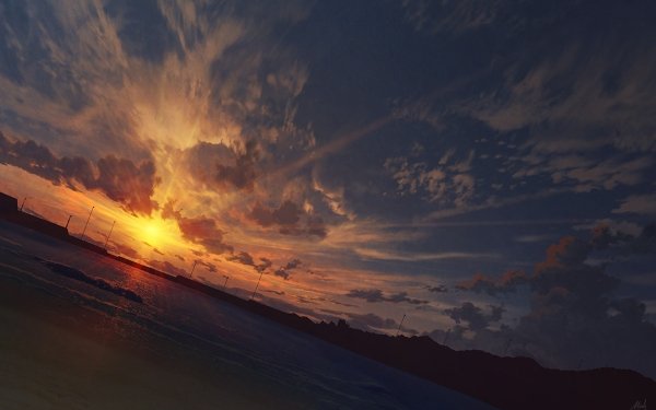 Anime Original Sunset HD Wallpaper | Background Image