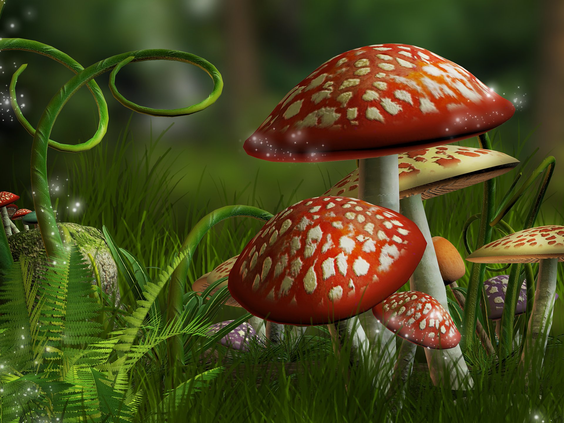 magic mushroom wallpaper