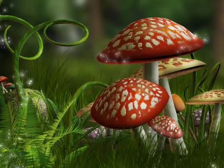  Magical Mushroom Forest by moonchild-lj-stock