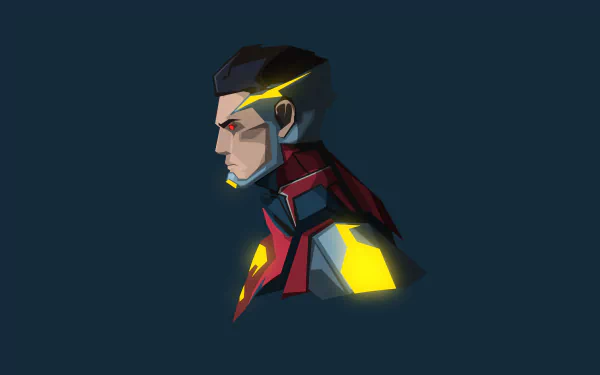 4K Ultra HD PC desktop wallpaper of Superman from the video game Injustice 2, featuring a stylized side profile with glowing yellow and red accents.