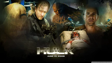 HD PC desktop wallpaper featuring Abomination from Marvel Comics in the movie The Incredible Hulk, showcasing intense character scenes and dramatic action elements.