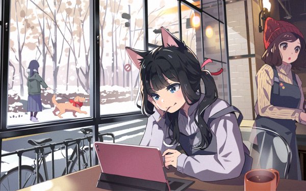 Anime Girl Cat Girl Animal Ears HD Wallpaper | Background Image