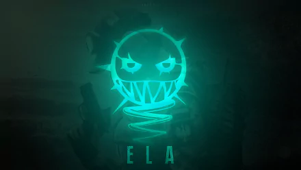 HD desktop wallpaper featuring Ela from Tom Clancy's Rainbow Six: Siege, tagged with Operation Blood Orchid. The glowing logo and dark background reflect the game's intense atmosphere.
