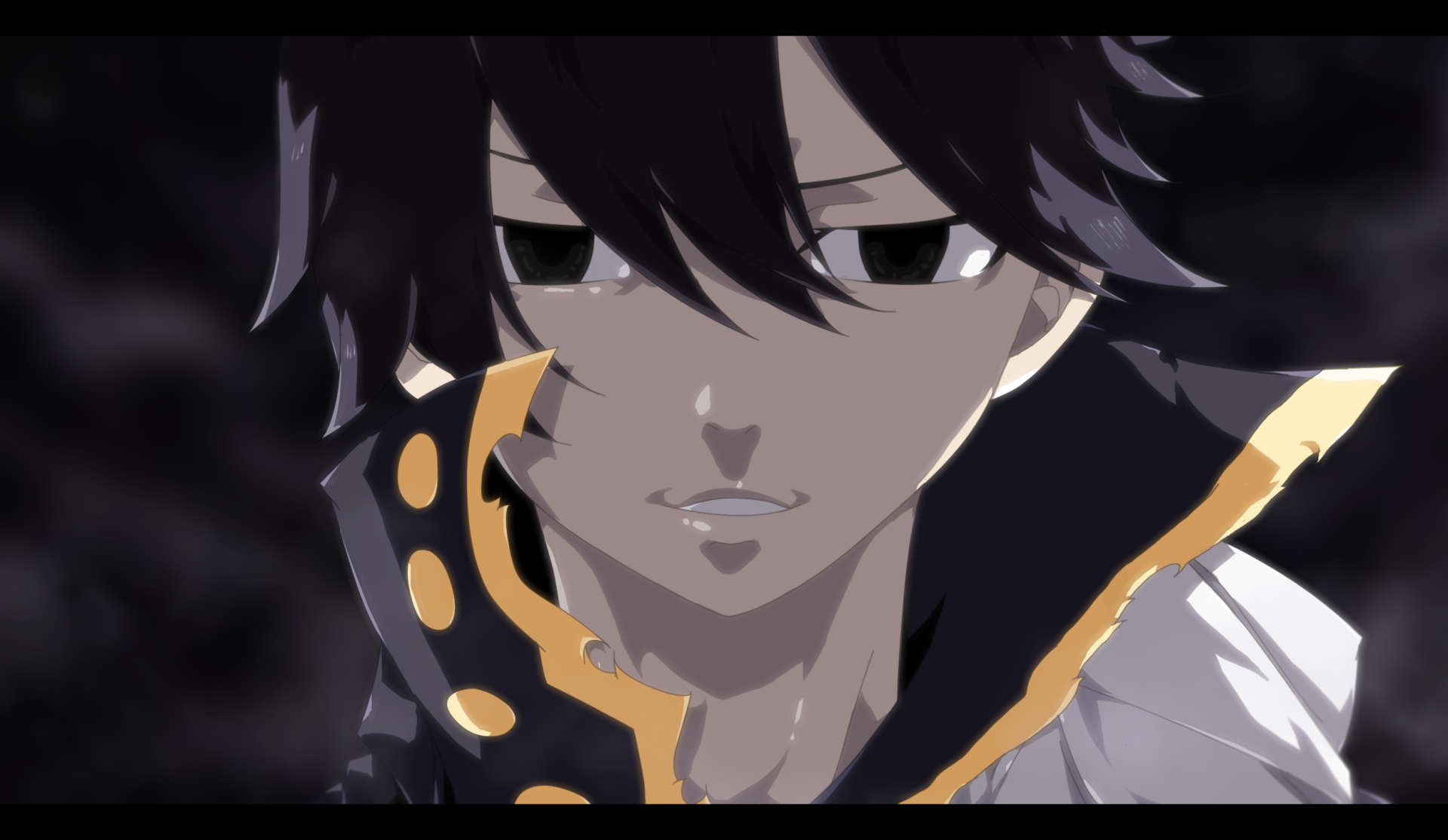 HD anime desktop wallpaper featuring Zeref Dragneel from Fairy Tail with a dark, intense expression and detailed shading.