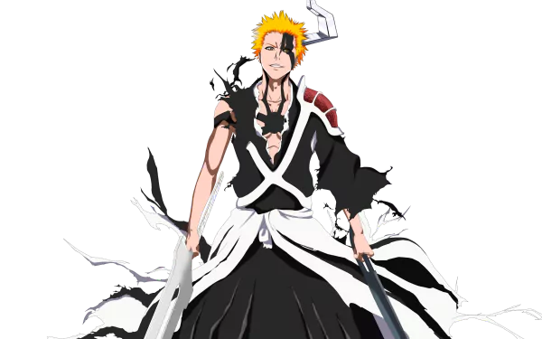 Ichigo Kurosaki from Bleach in dynamic pose, featured in vibrant 4K Ultra HD anime wallpaper for PC desktop background.