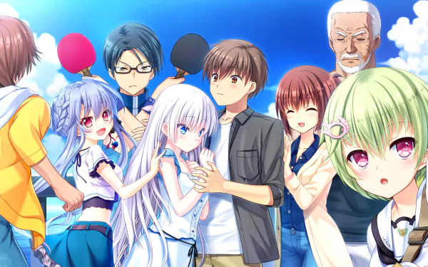 Naruse Kobato Misaki Kyoko Nomura Miki Kano Tenzen Mitani Ryoichi Sorakado Ao Naruse Shiroha Anime Summer Pockets HD Desktop Wallpaper | Background Image