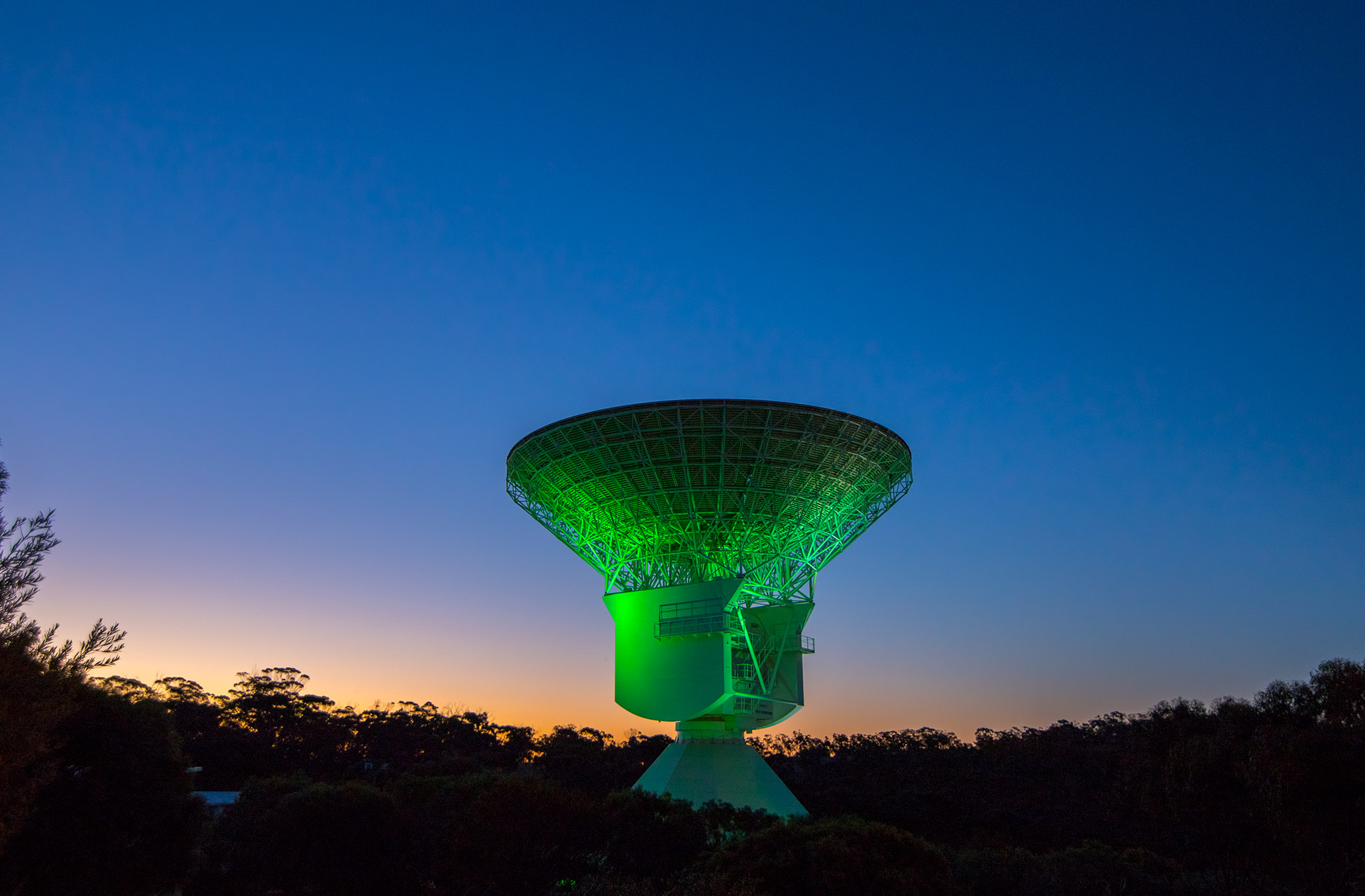 New Norcia Station, Ghostly Green - ESA Deep Space Tracking Station (Australia) by Dylan O’Donnell