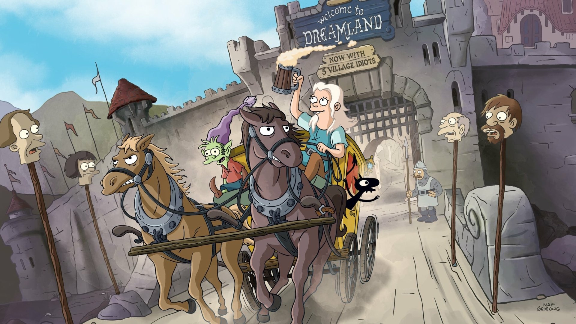 Download Luci (Disenchantment) Elfo (Disenchantment) Bean (Disenchantment) TV Show Disenchantment HD Wallpaper