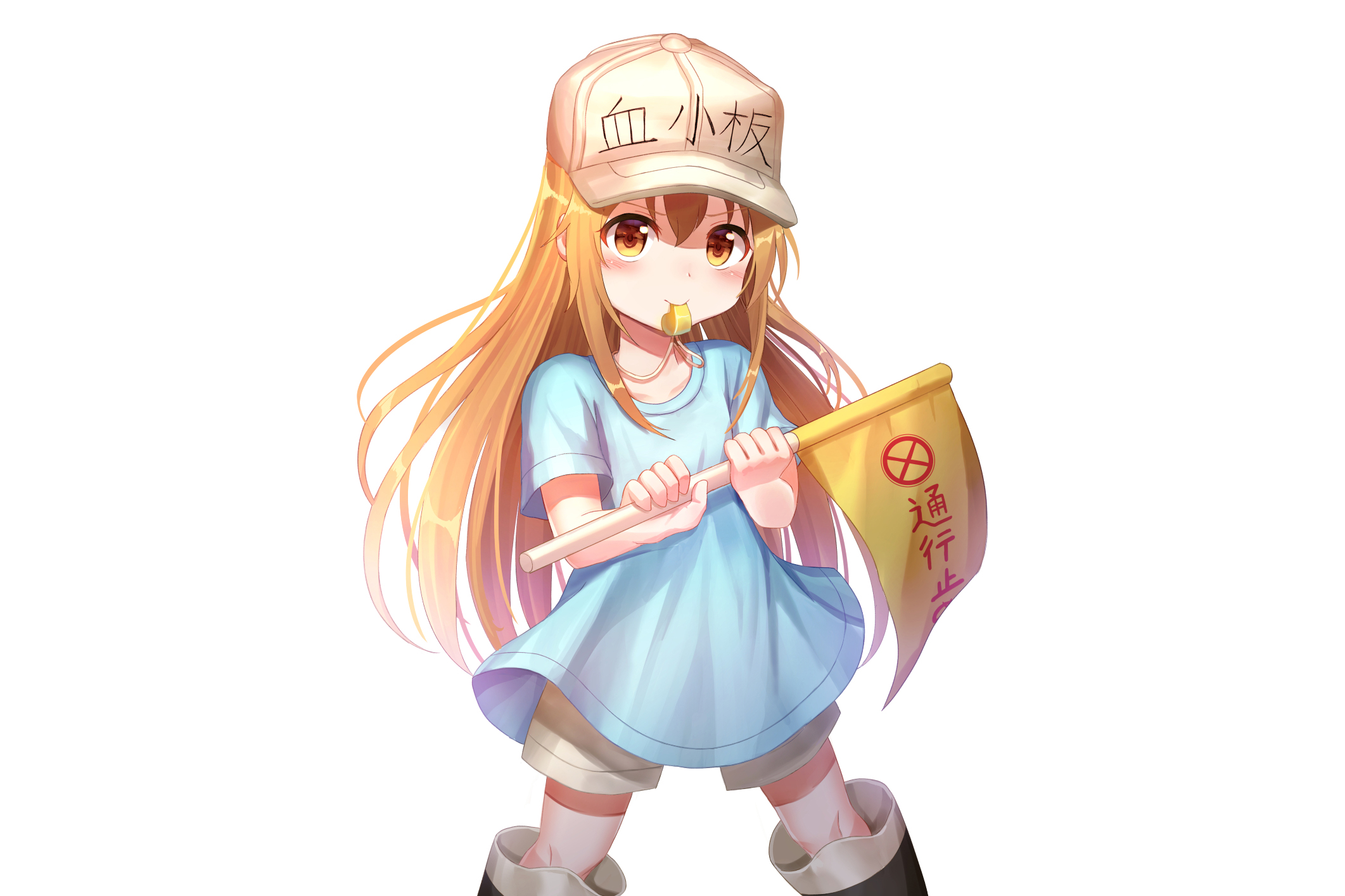 Hataraku Saibou, anime girls, cells, loli, hat, blonde, Platelet-chan, HD  phone wallpaper