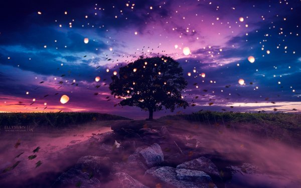 Fantasy Landscape Tree HD Wallpaper | Background Image