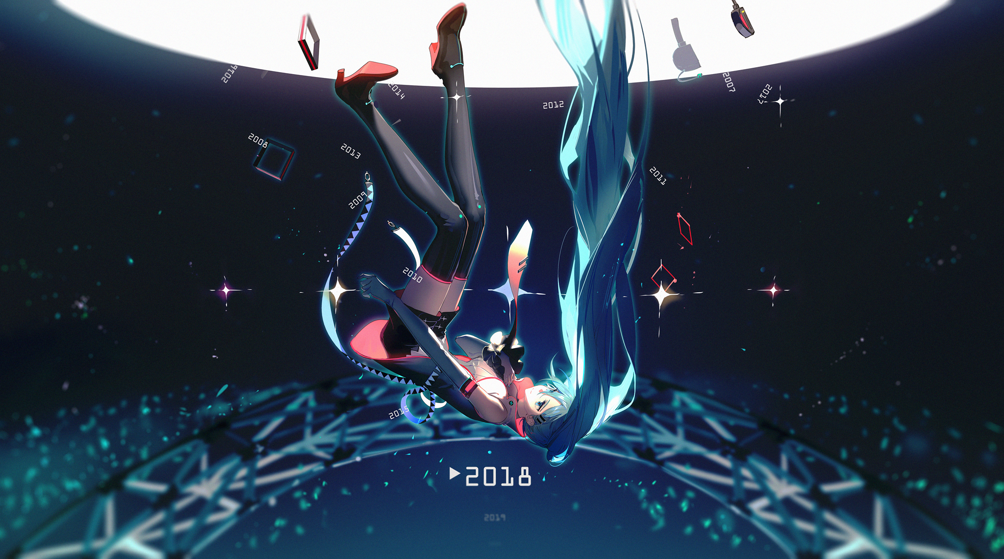 Download Hatsune Miku Anime Vocaloid HD Wallpaper by SanMuYYB