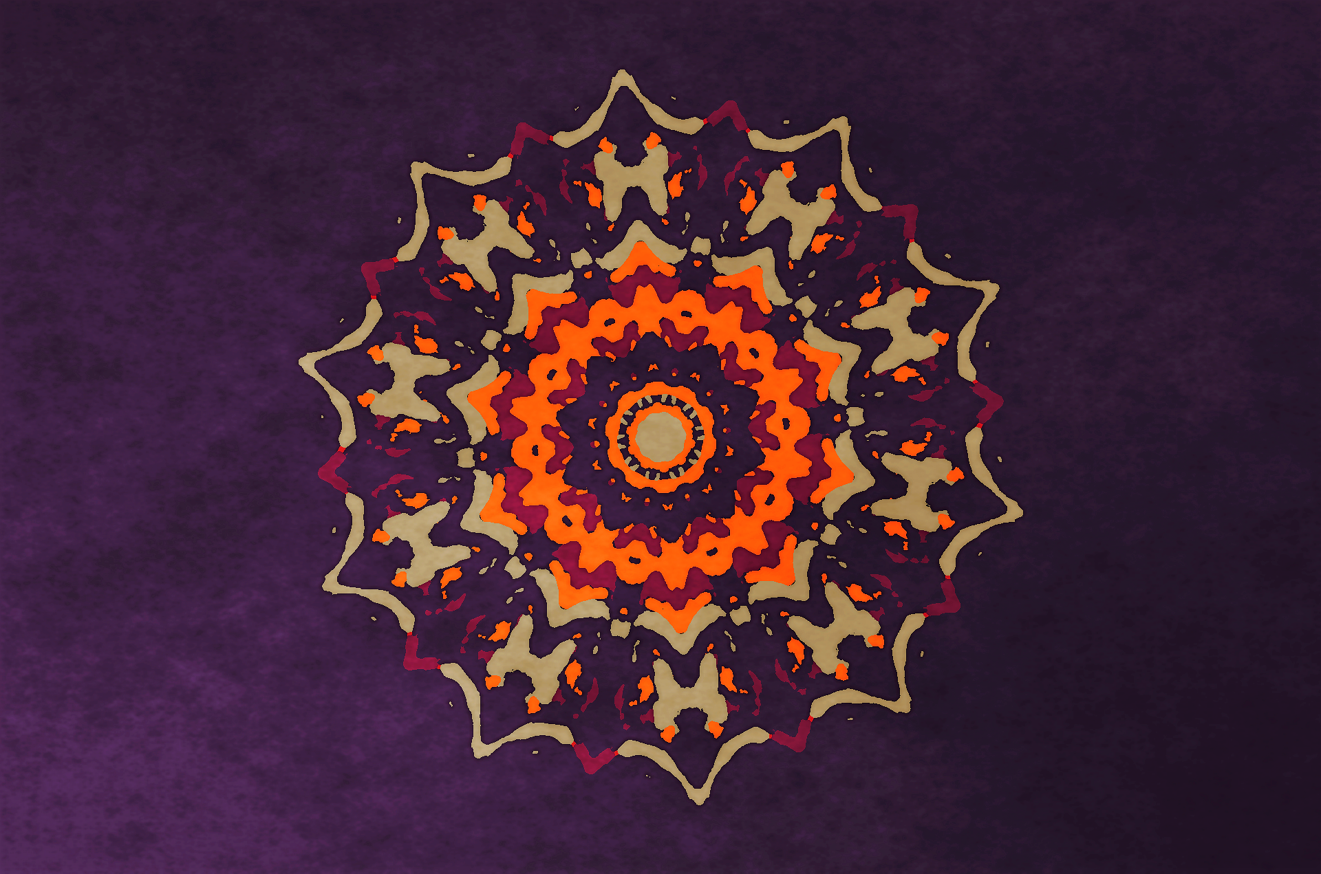 Purple and Orange Abstract Watercolor Art by lonewolf6738