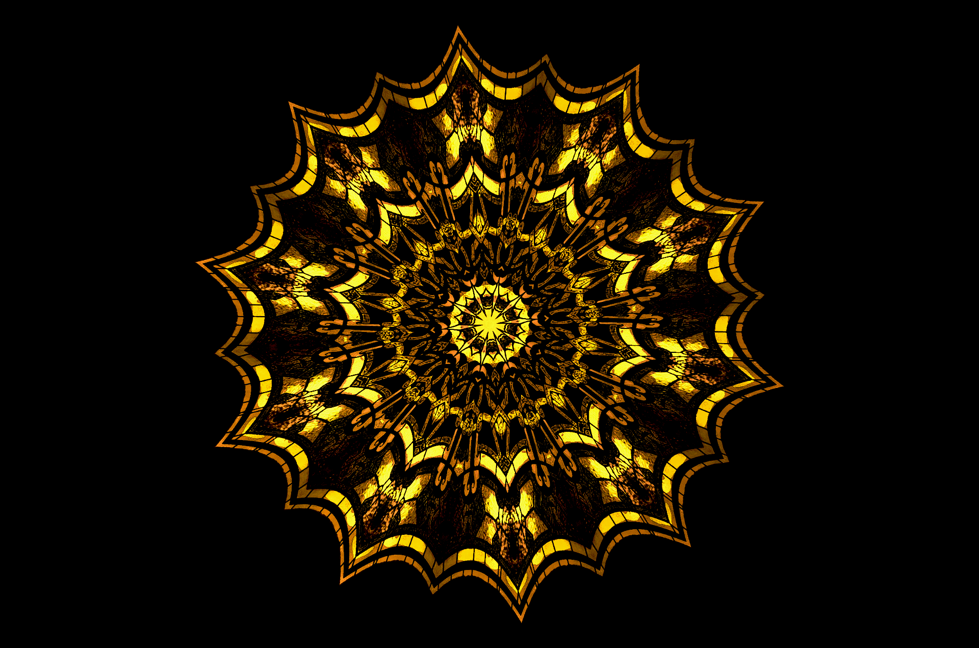 Yellow and Brown Kaleidoscope Art 1 Tapeta HD Tło 1920x1271 ID