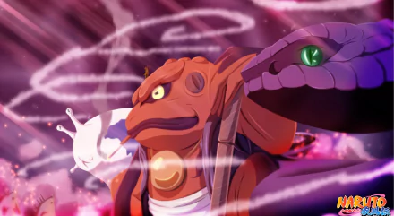 Sasuke Uchiha Aoda (Naruto) Sakura Haruno Katsuyu (Naruto) Naruto Uzumaki Gamakichi (Naruto) Anime Naruto Naruto & Sasuke HD Desktop Wallpaper | Background Image