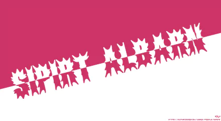 Jagged white SPIRIT ALBARN lettering across a bold magenta diagonal stripe on white — Soul Eater anime 4K Ultra HD PC desktop wallpaper/background.