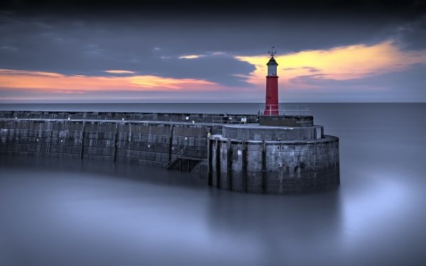 Man Made Lighthouse Ocean Horizon HD Wallpaper | Background Image