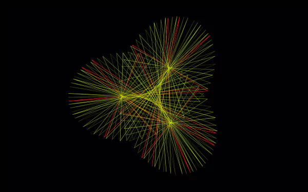 Abstract green guilloche pattern featuring intricate intersecting lines and circles on a black background, designed as an HD PC desktop wallpaper and background.