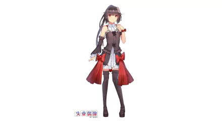 smile long hair red eyes black hair Anime Original HD Desktop Wallpaper | Background Image