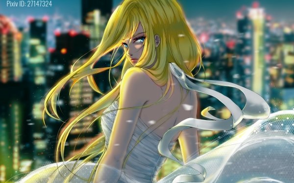 Anime Original Wedding Bride Blonde Blue Eyes HD Wallpaper | Background Image