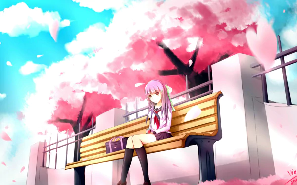 spring sakura bench Anime girl anime girl Spring Anime HD Desktop Wallpaper | Background Image