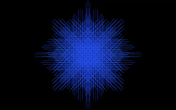 Abstract blue guilloche pattern with intricate intersecting lines on a black background, designed as an HD PC desktop wallpaper and background.