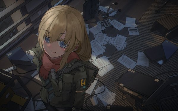 Anime Original Soldier Blonde Blue Eyes HD Wallpaper | Background Image