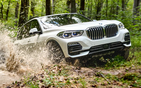 motion blur white car vehicle BMW X5 HD Desktop Wallpaper | Background Image