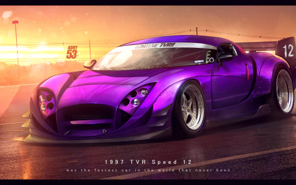 purple car vehicle TVR Cerbera Speed 12 HD Desktop Wallpaper | Background Image