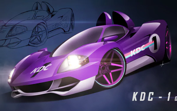 purple car vehicle artistic HD Desktop Wallpaper | Background Image