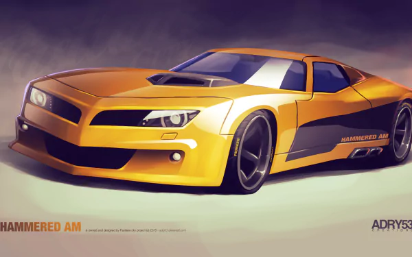yellow car vehicle artistic HD Desktop Wallpaper | Background Image