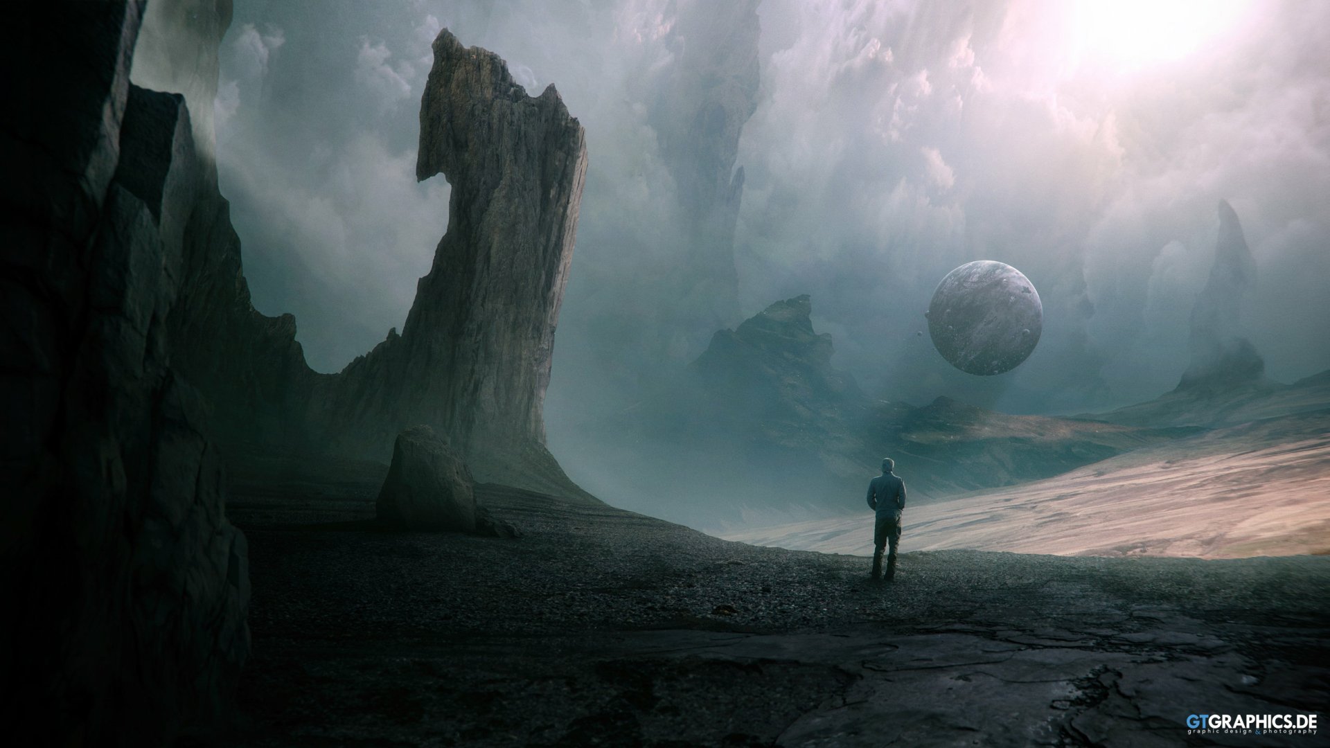 Download Sci Fi Landscape HD Wallpaper by Tobias Roetsch