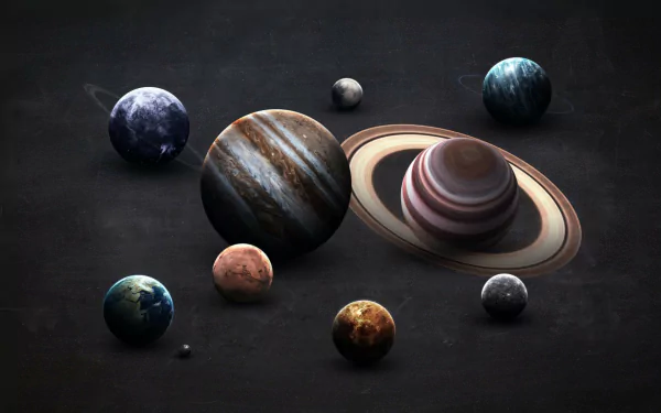 Sci Fi Solar System HD Desktop Wallpaper | Background Image
