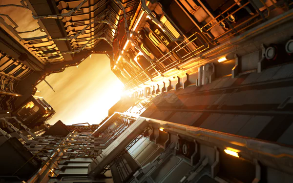 Sci Fi spaceport HD Desktop Wallpaper | Background Image