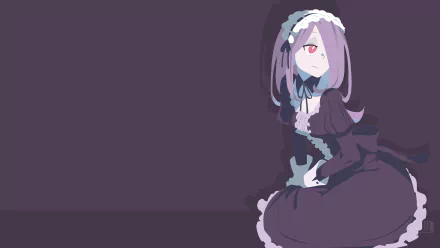 Minimalist vector artwork of Sucy Manbavaran from Little Witch Academia in anime style, rendered as a 4K Ultra HD PC desktop wallpaper and background.