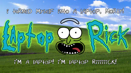  Laptop Rick with Logo Text