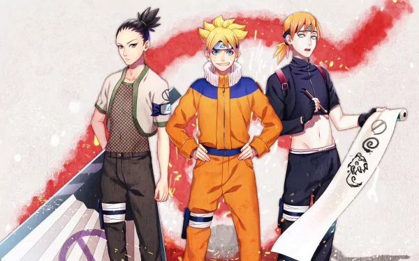 Inojin Yamanaka Shikadai Nara Boruto Uzumaki Anime Naruto HD Desktop Wallpaper | Background Image