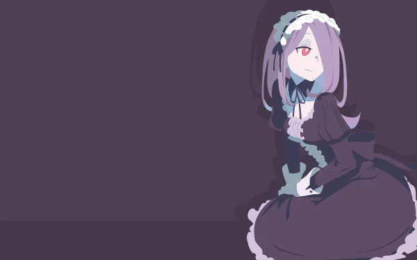 Minimalist vector artwork of Sucy Manbavaran from Little Witch Academia in anime style, rendered as a 4K Ultra HD PC desktop wallpaper and background.
