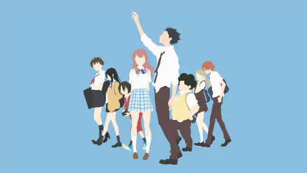 Tomohiro Nagatsuka Satoshi Mashiba Miyoko Sahara Miki Kawai Naoka Ueno Yuzuru Nishimiya Shouya Ishida Shouko Nishimiya Anime A Silent Voice HD Desktop Wallpaper | Background Image