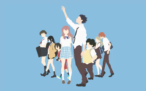Tomohiro Nagatsuka Satoshi Mashiba Miyoko Sahara Miki Kawai Naoka Ueno Yuzuru Nishimiya Shouya Ishida Shouko Nishimiya Anime A Silent Voice HD Desktop Wallpaper | Background Image