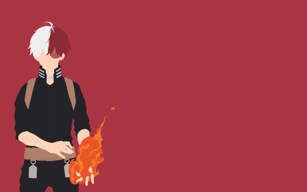 Anime My Hero Academia Shoto Todoroki Two-Toned Hair Red Hair White Hair Minimalist HD Wallpaper | Background Image