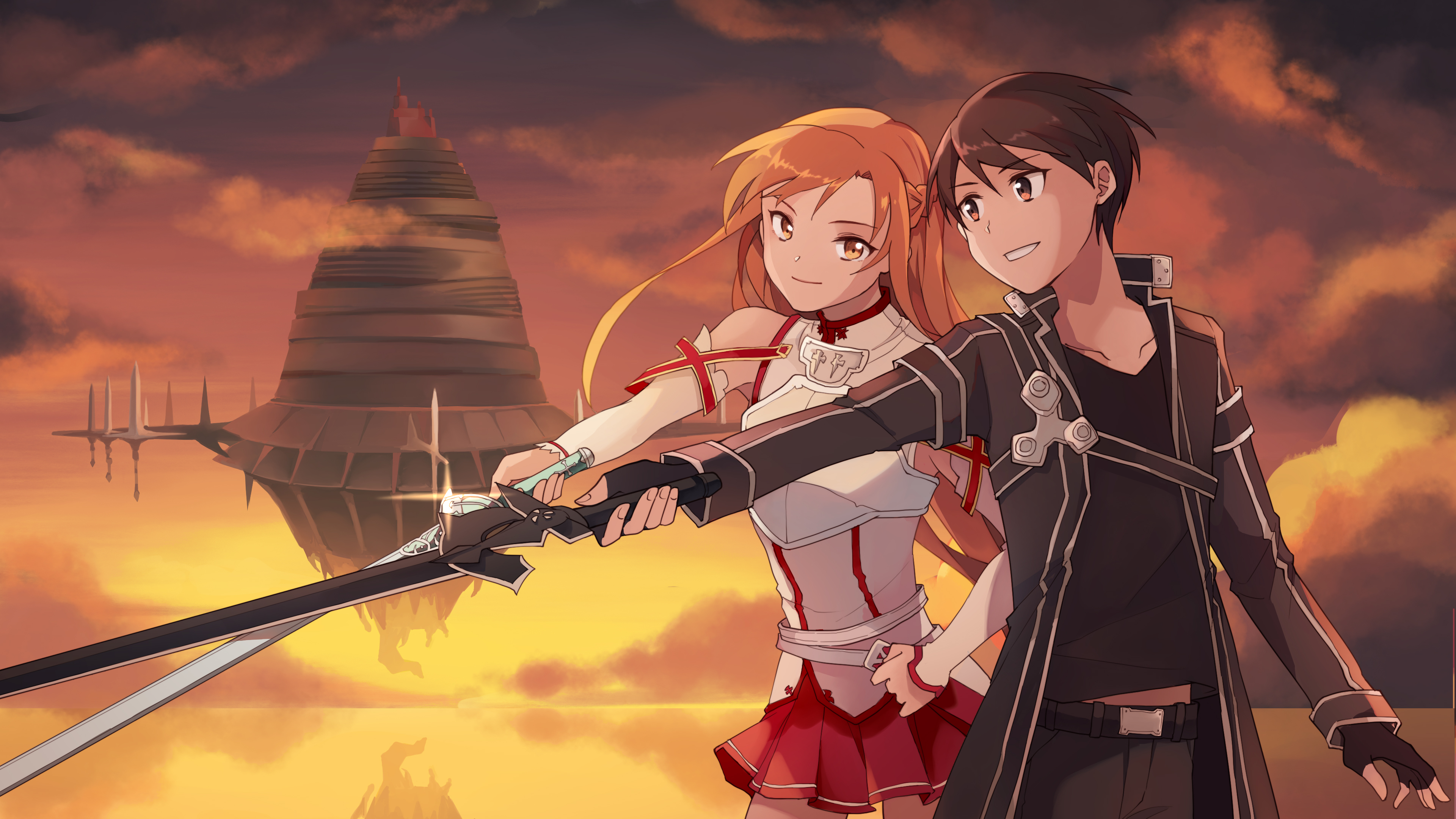 Download Kirito and Asuna from the popular anime series “Sword Art Online”